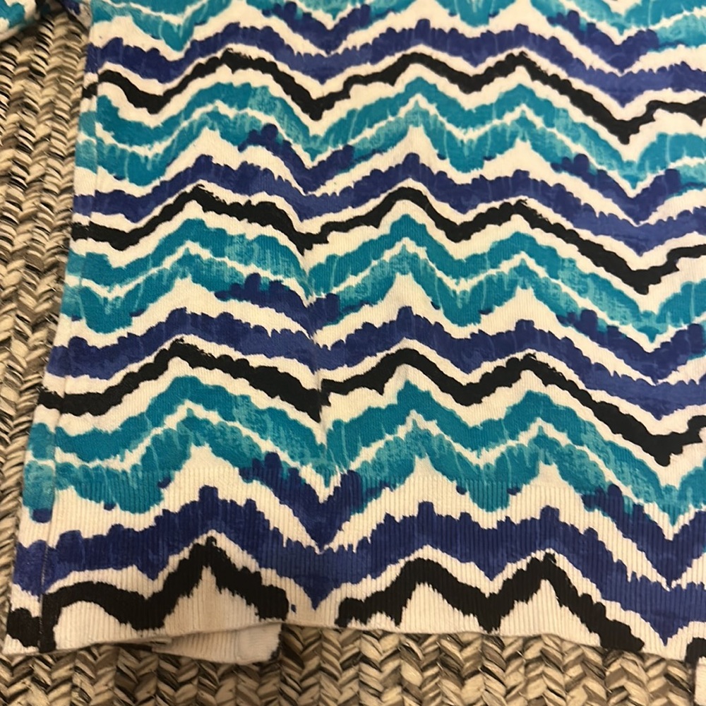 Blue Patterned Button Up Cardigan - Picture 12 of 14